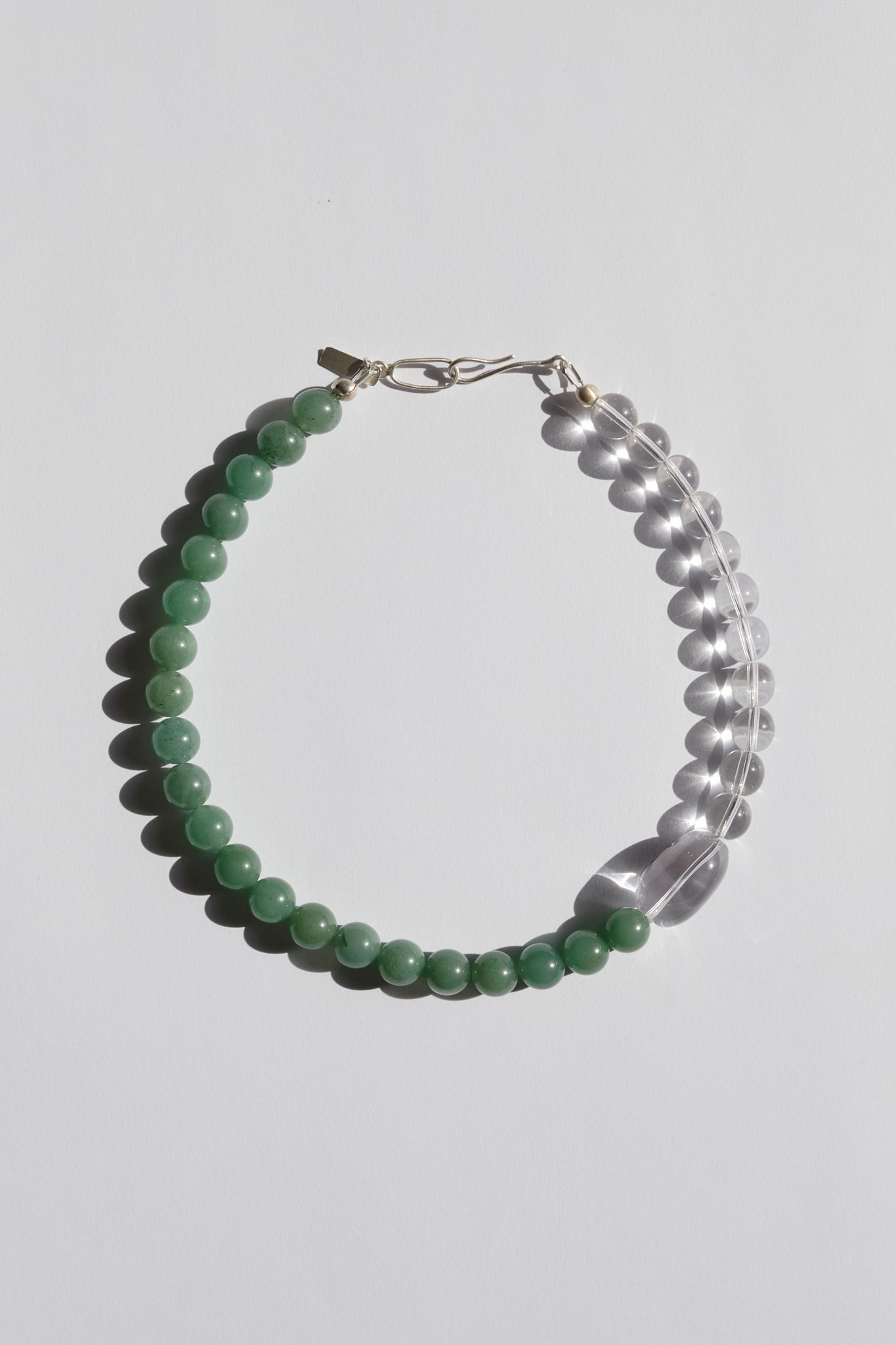 Green aventurine & quartz necklace