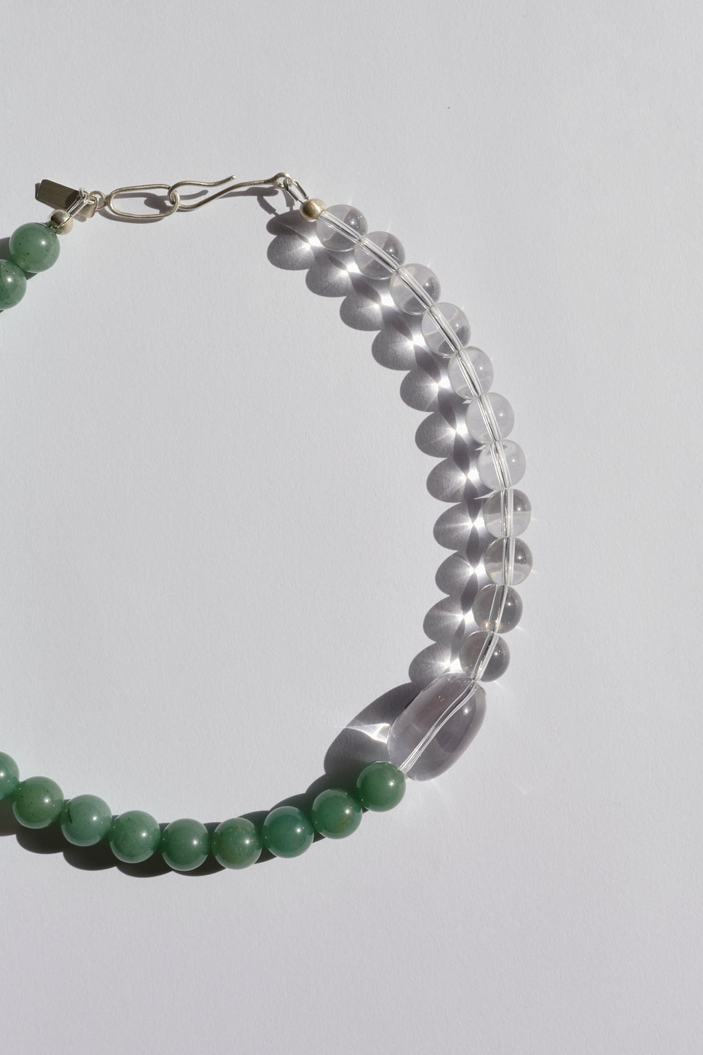 Green aventurine & quartz necklace