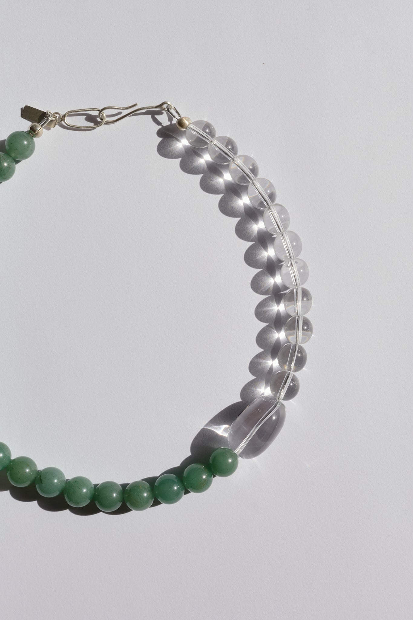 Green aventurine & quartz necklace