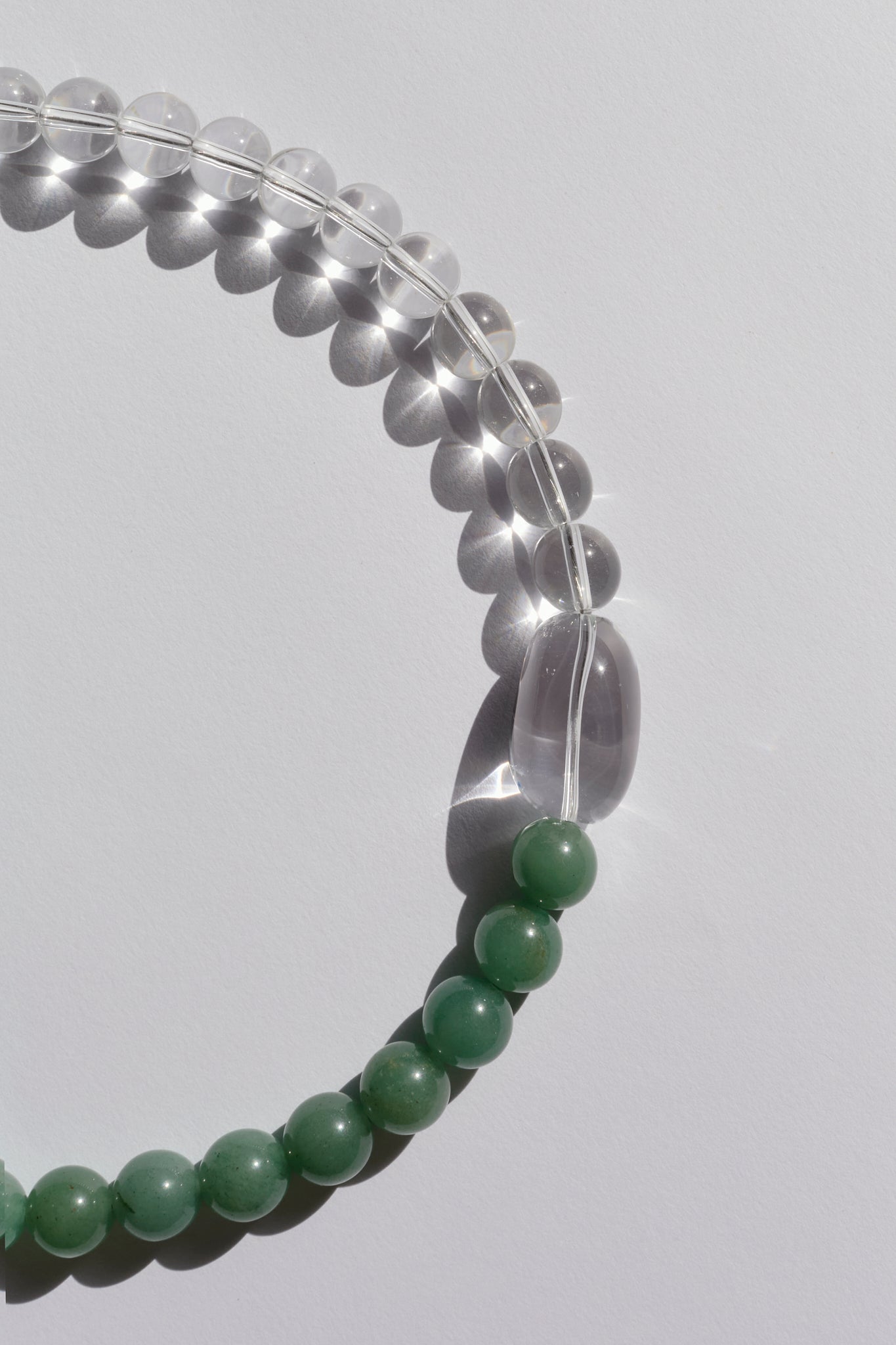 Green aventurine & quartz necklace
