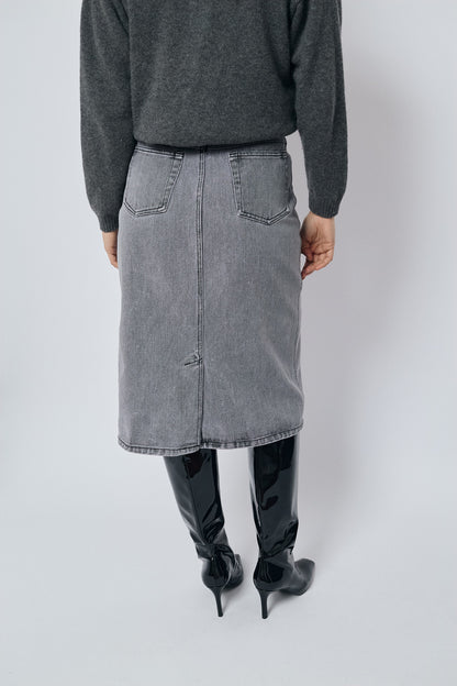 Midi denim skirt