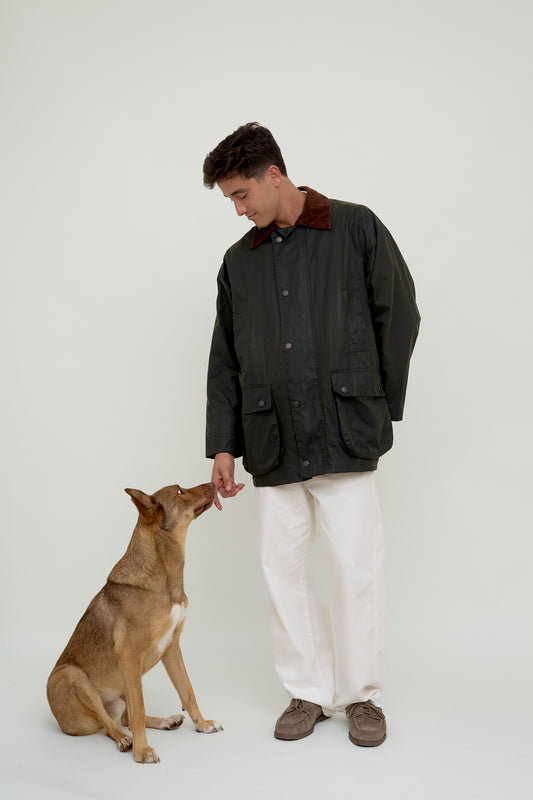 Waxed rainjacket