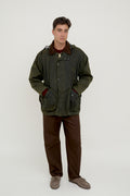 Waxed cotton rain jacket with padded vest