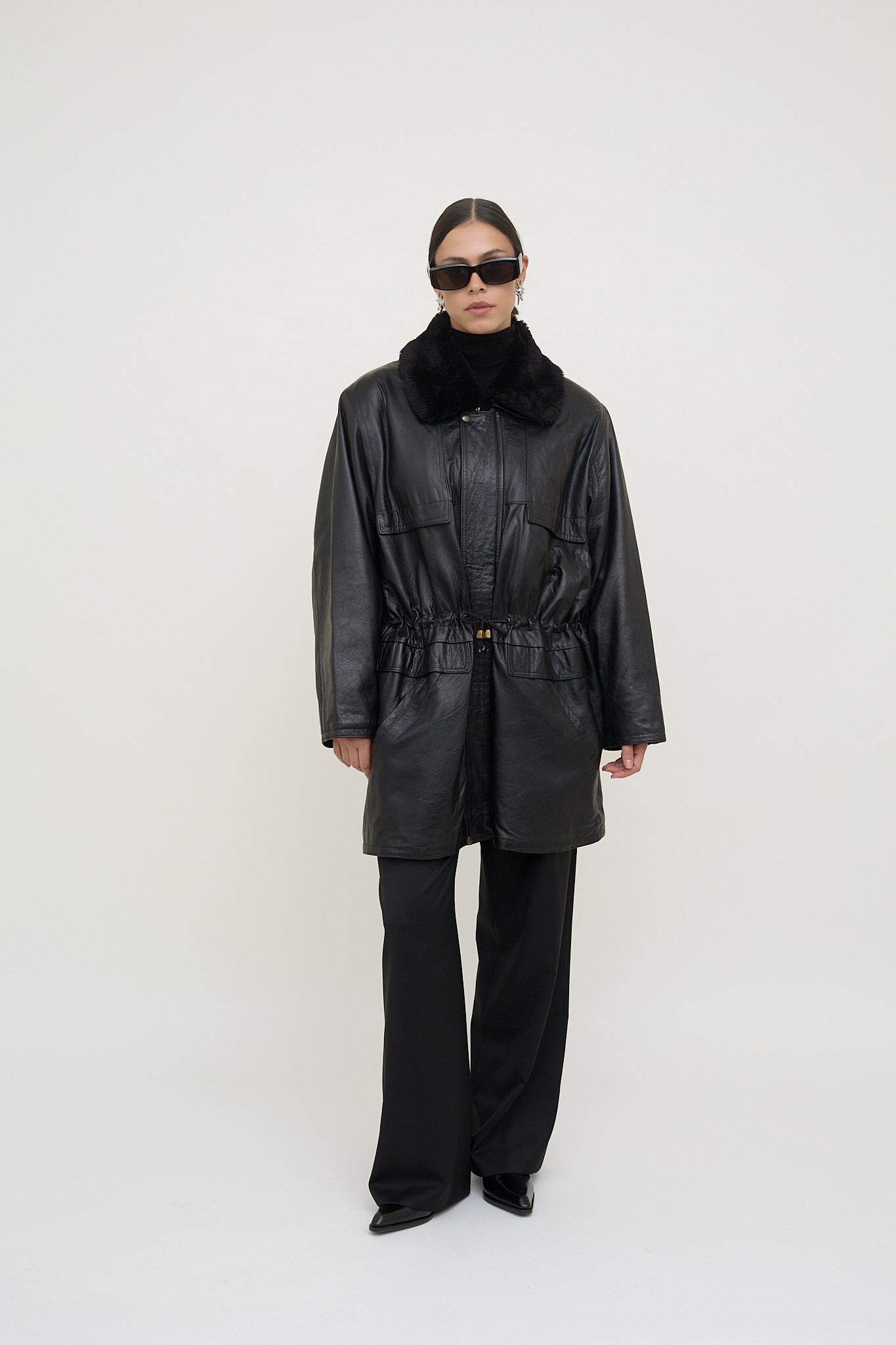 Vintage leather parka