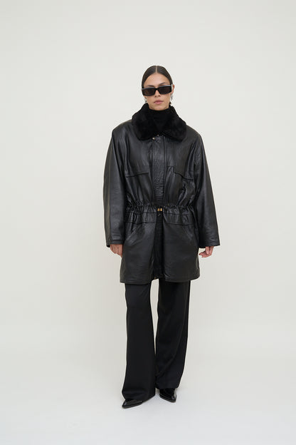 Vintage leather parka