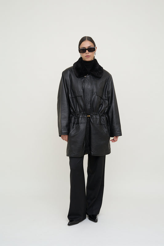 Vintage leather parka