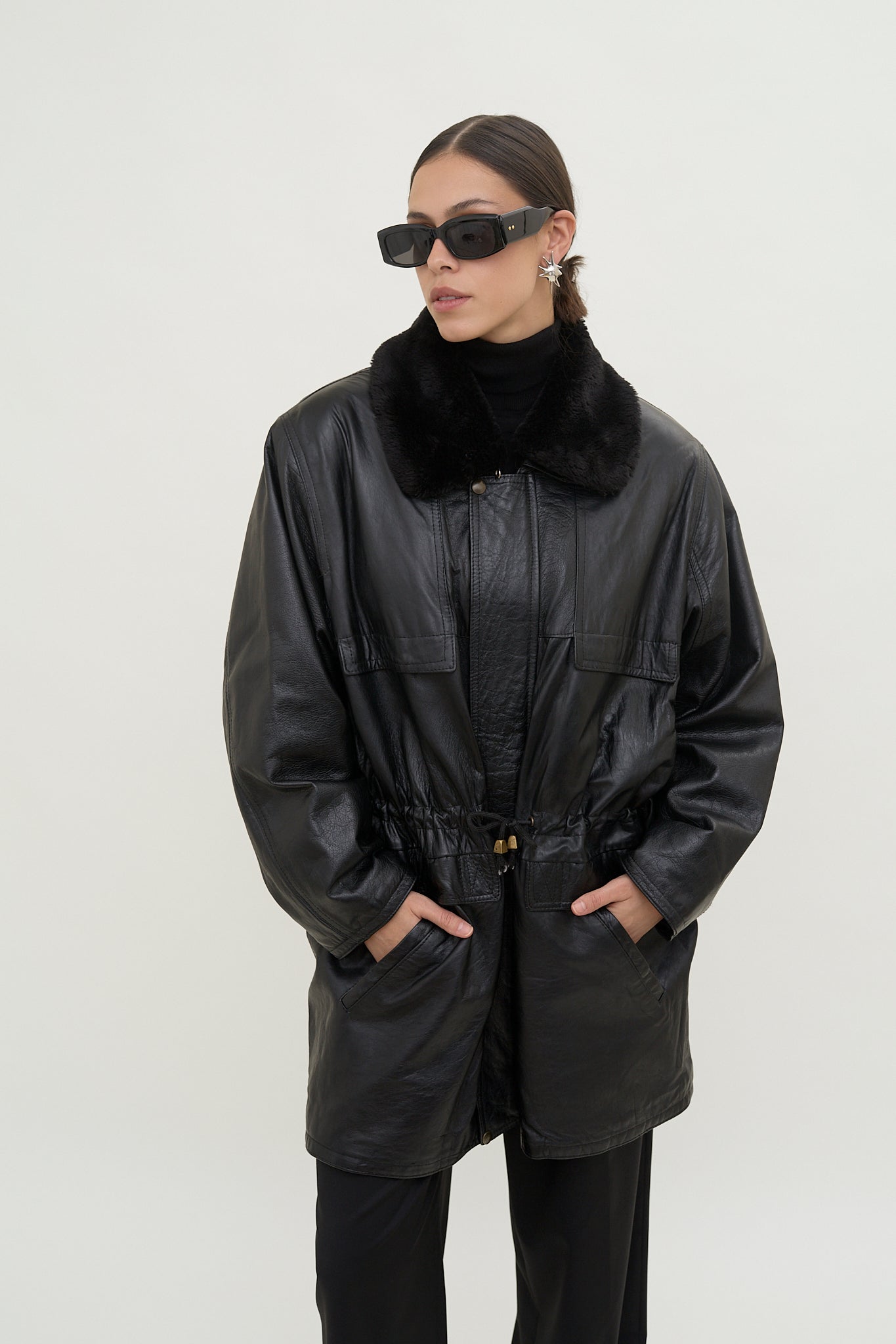 Vintage leather parka