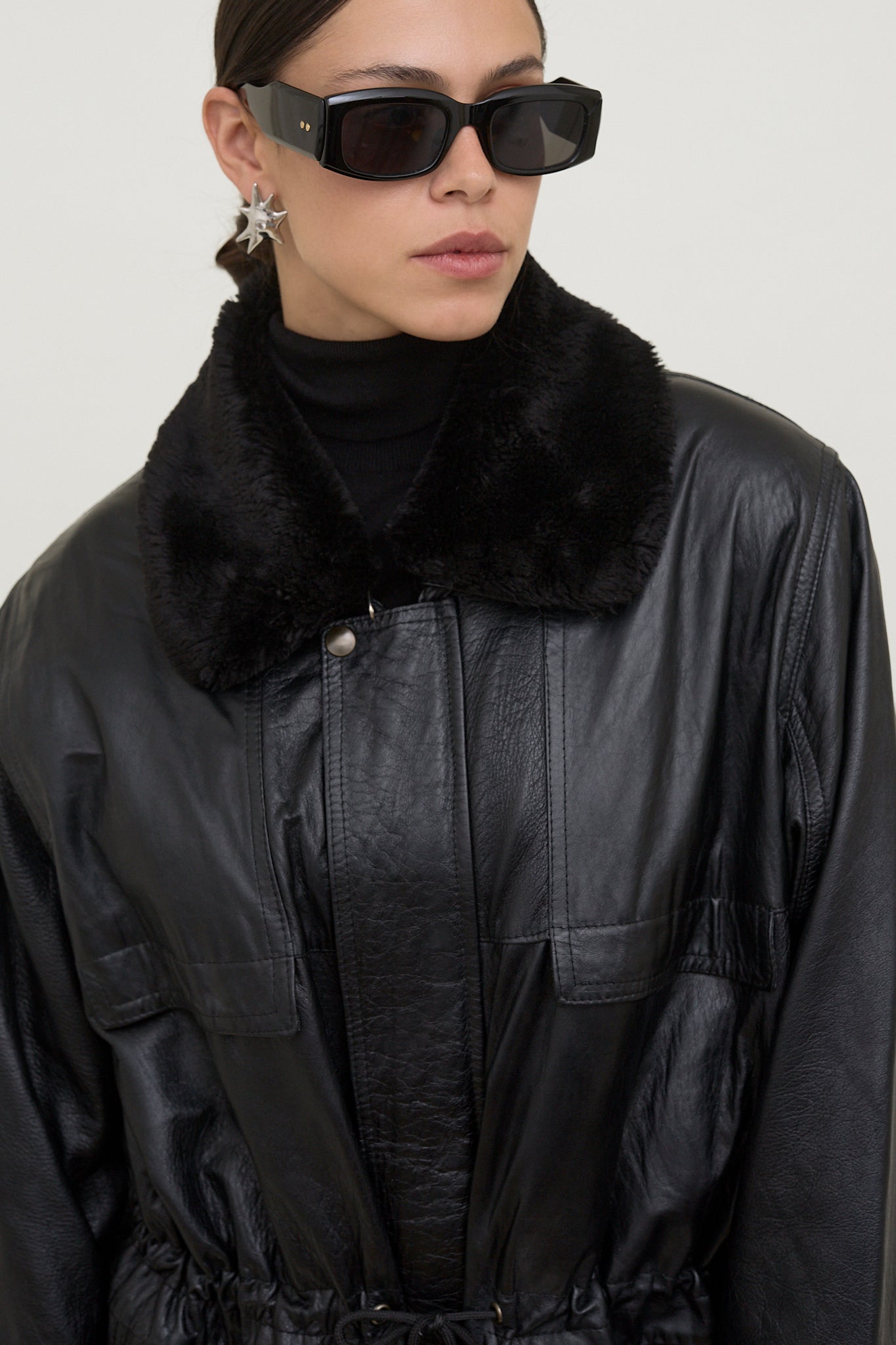 Vintage leather parka