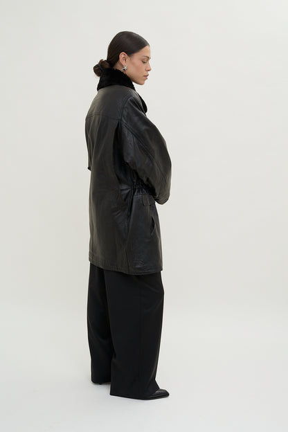 Vintage leather parka