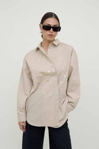 dariadé taupe shirt