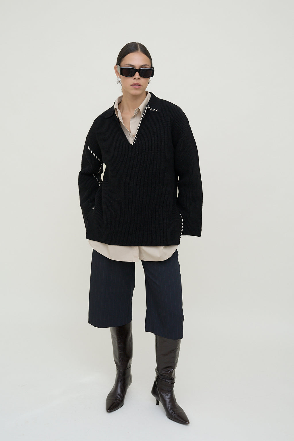dariadéh black wool jumper