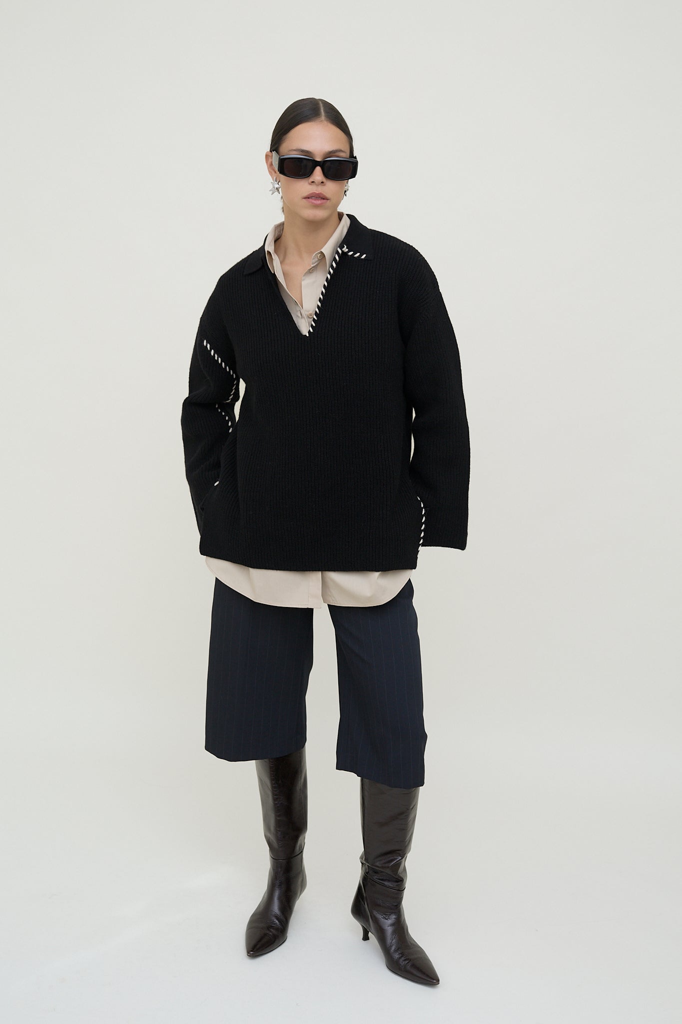 dariadéh black wool jumper