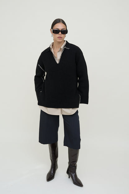 dariadéh black wool jumper