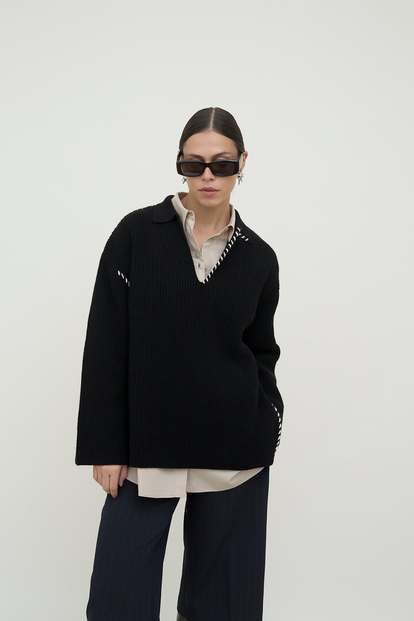 dariadéh black wool jumper