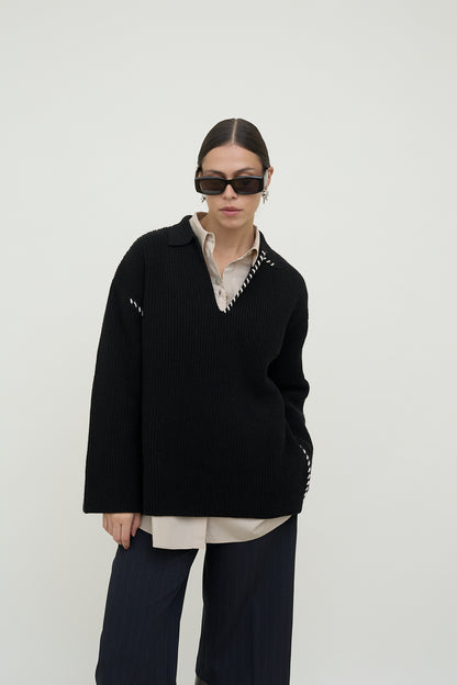 dariadéh black wool jumper