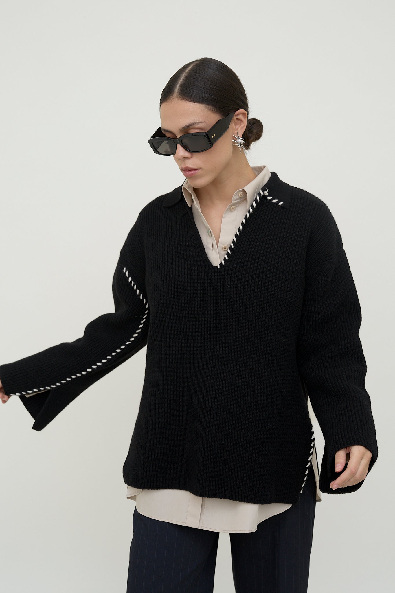 dariadéh black wool jumper