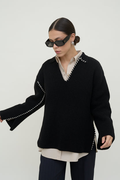 dariadéh black wool jumper