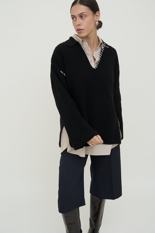 dariadéh black wool jumper