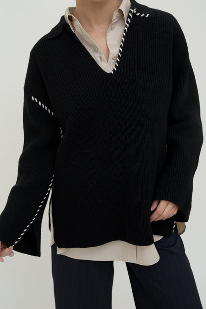 dariadéh black wool jumper