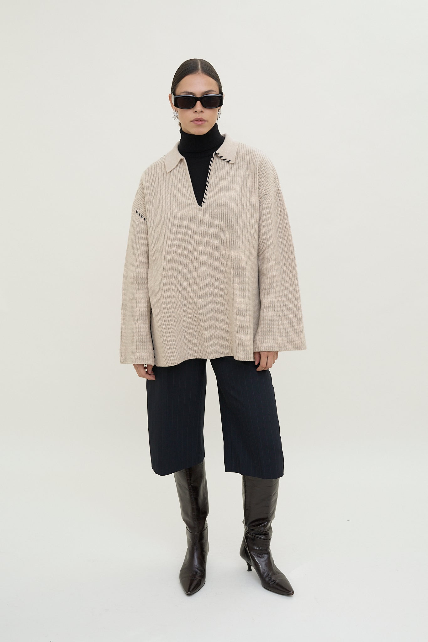 dariadéh beige wool jumper
