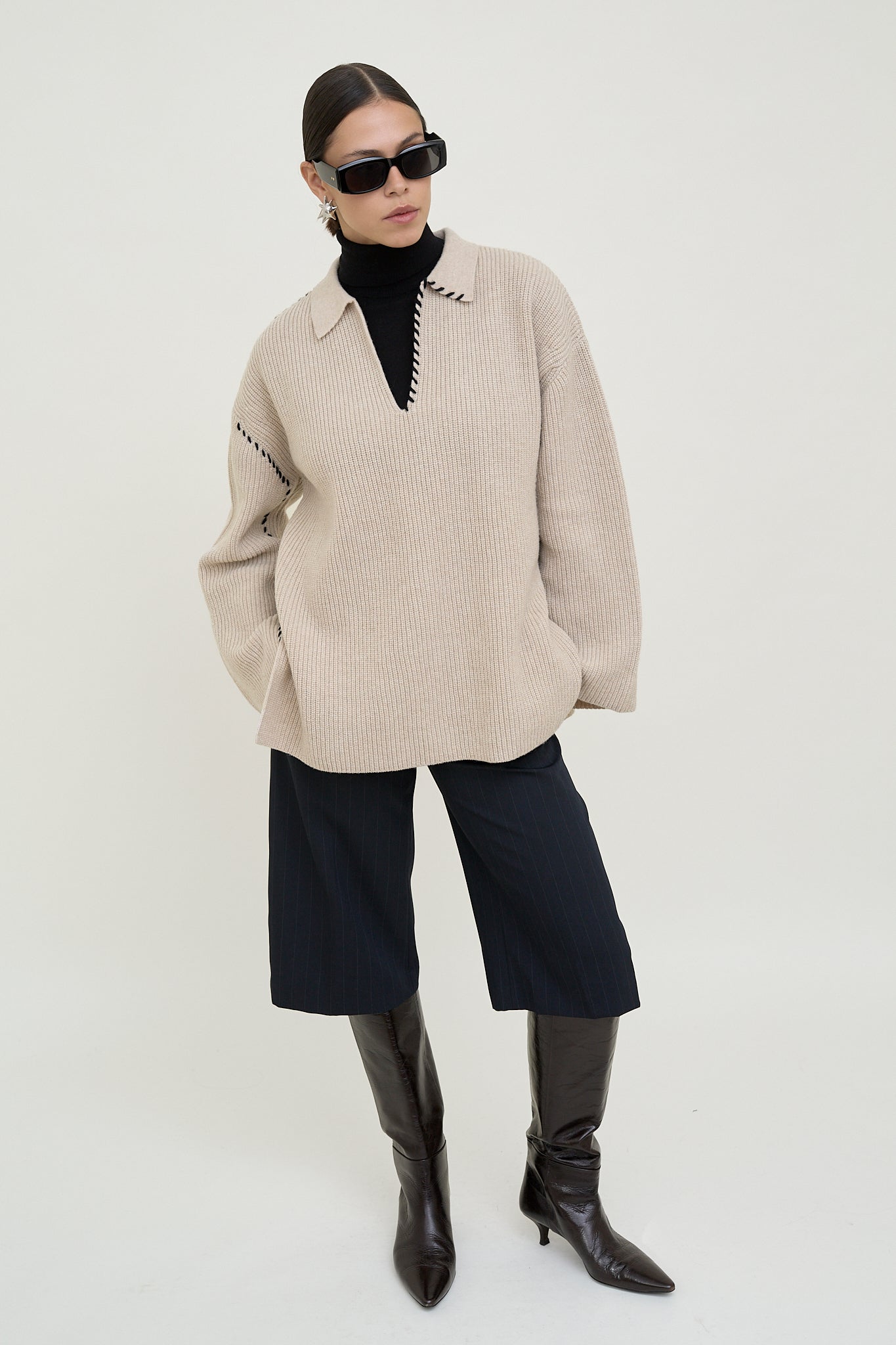 dariadéh beige wool jumper