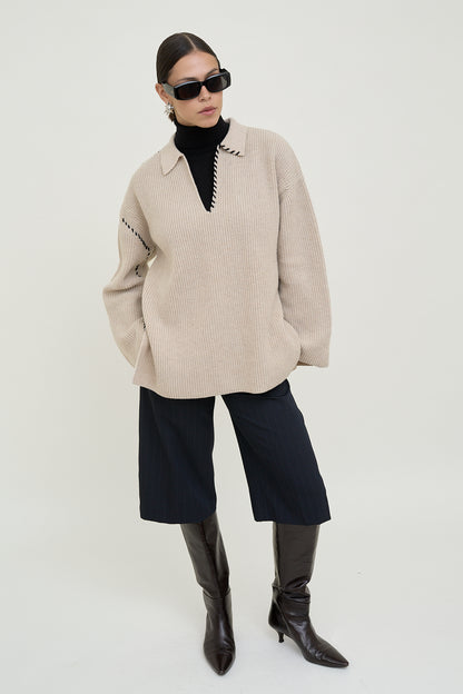 dariadéh beige wool jumper