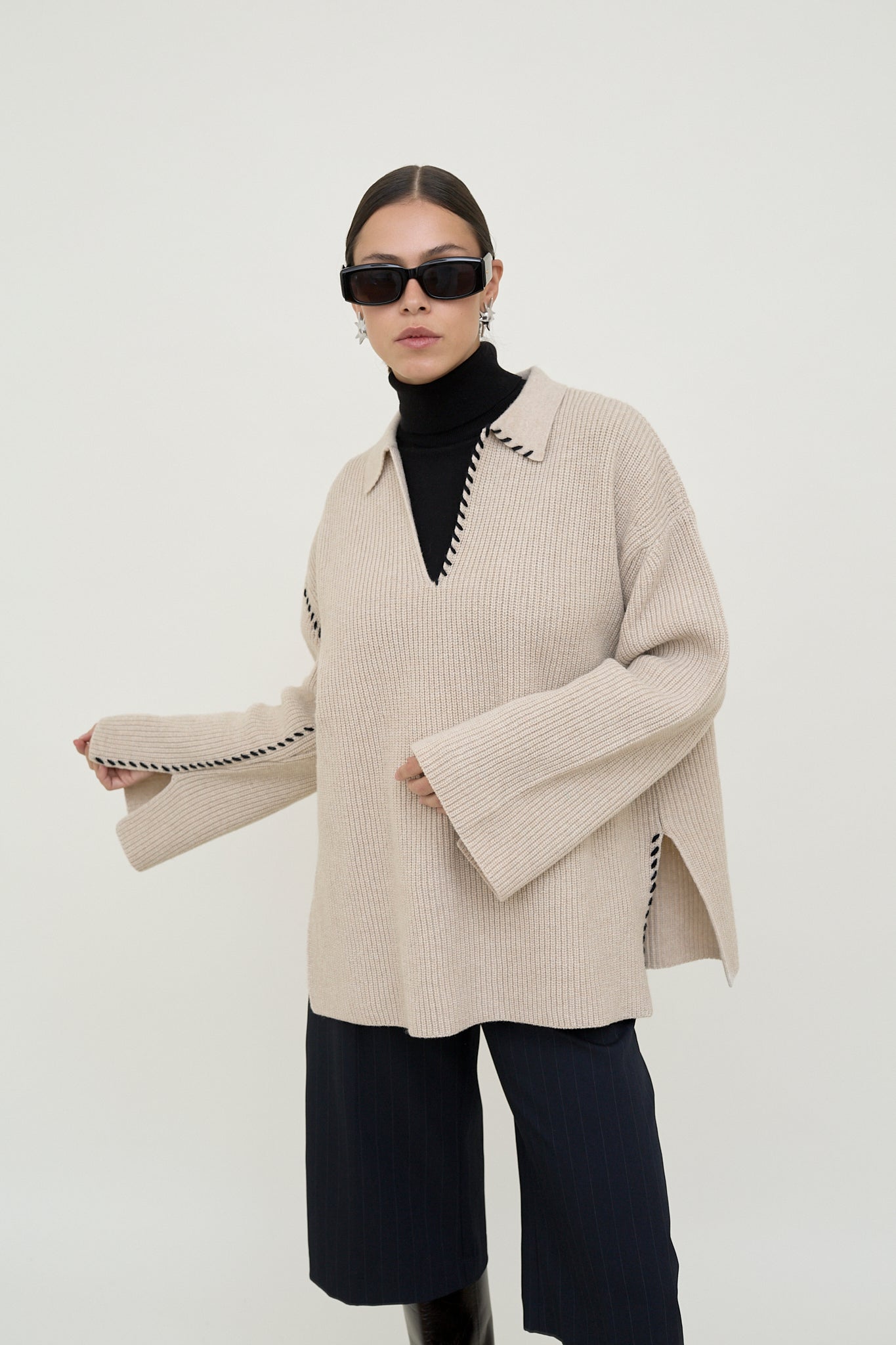 dariadéh beige wool jumper