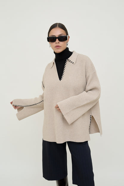 dariadéh beige wool jumper