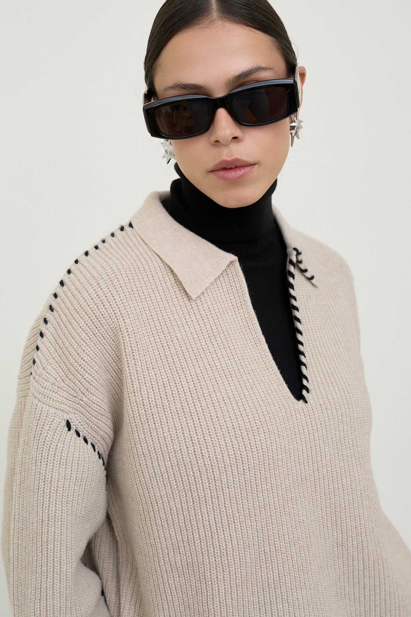 dariadéh beige wool jumper