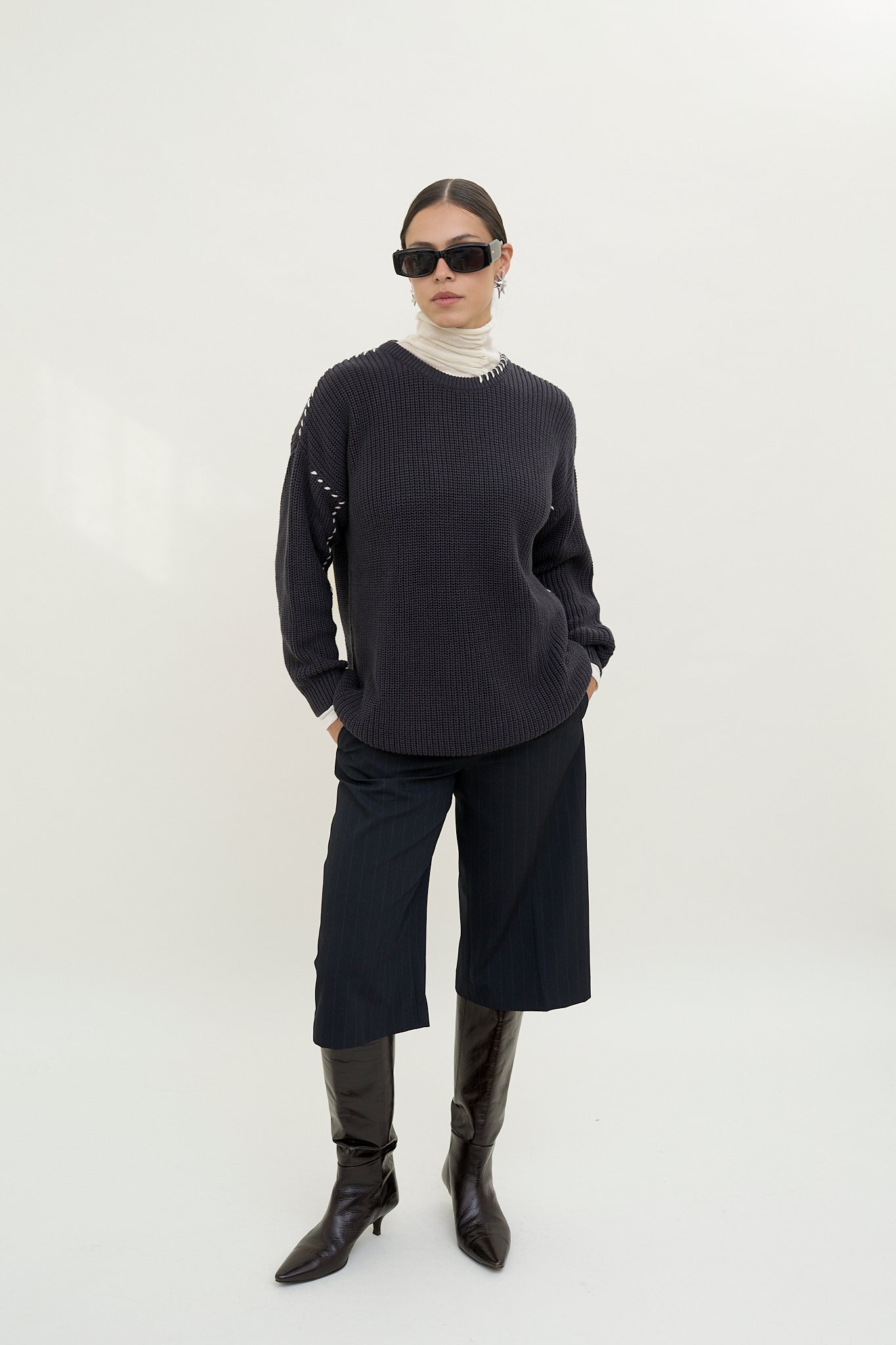dariadéh dark grey cotton jumper