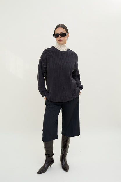 dariadéh dark grey cotton jumper