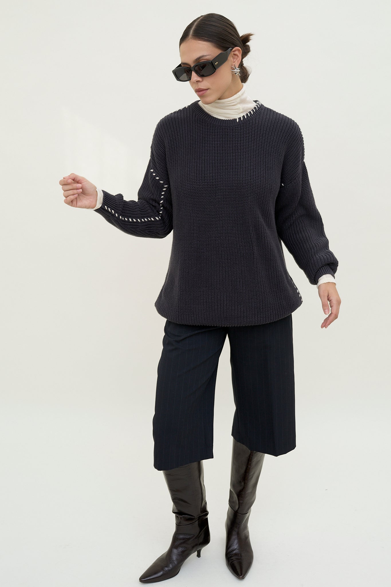 dariadéh dark grey cotton jumper