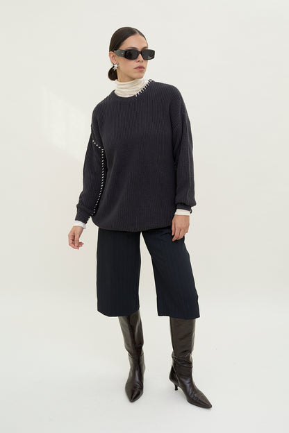 dariadéh dark grey cotton jumper