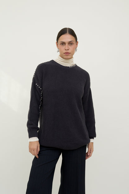 dariadéh dark grey cotton jumper
