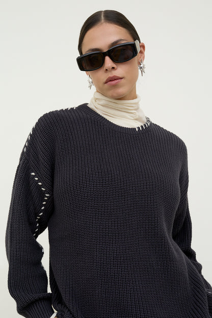dariadéh dark grey cotton jumper