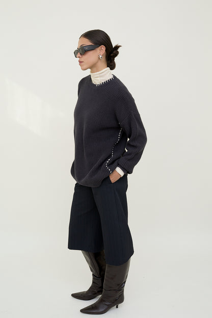 dariadéh dark grey cotton jumper