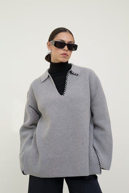 dariadéh grey wool jumper