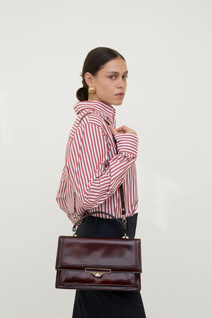 Vintage bordeaux leather bag