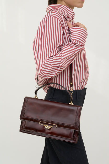 Vintage bordeaux leather bag