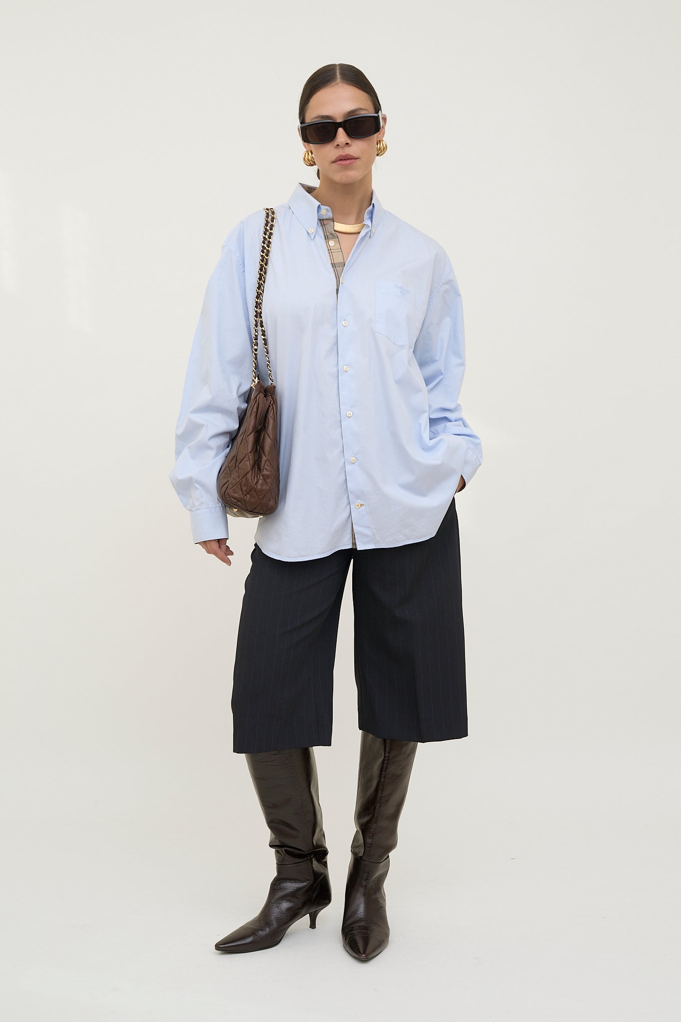 Crisp blue cotton Barbour shirt