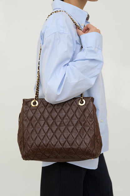 Leather Tote bag with golden handles