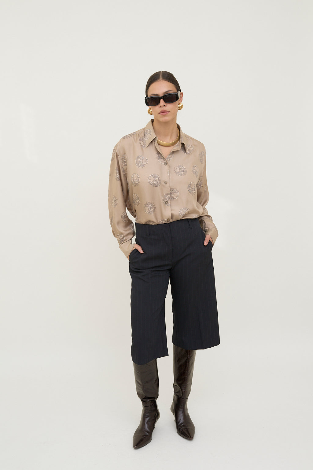 Vintage Laurèl silk medallion blouse