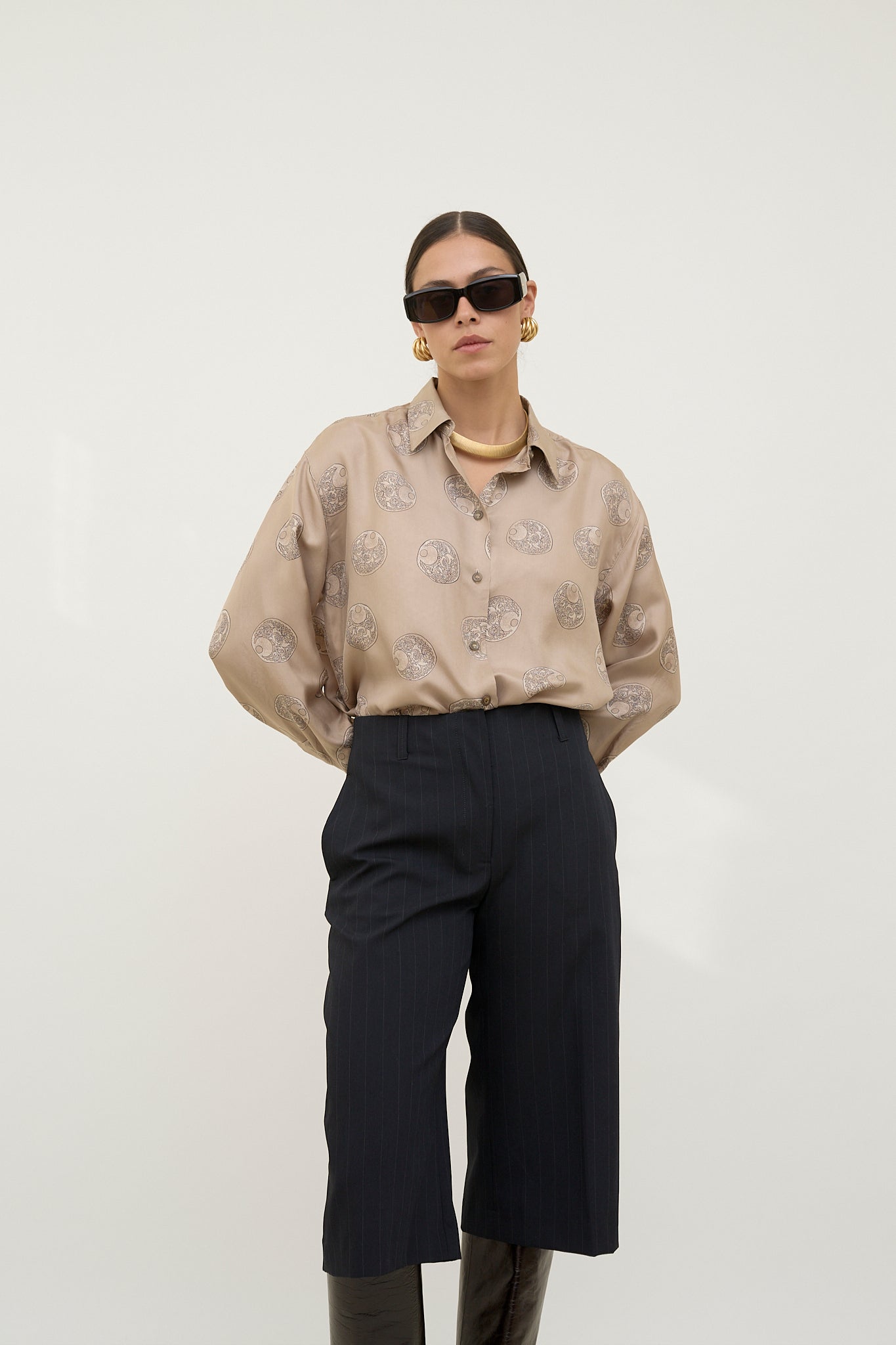 Vintage Laurèl silk medallion blouse