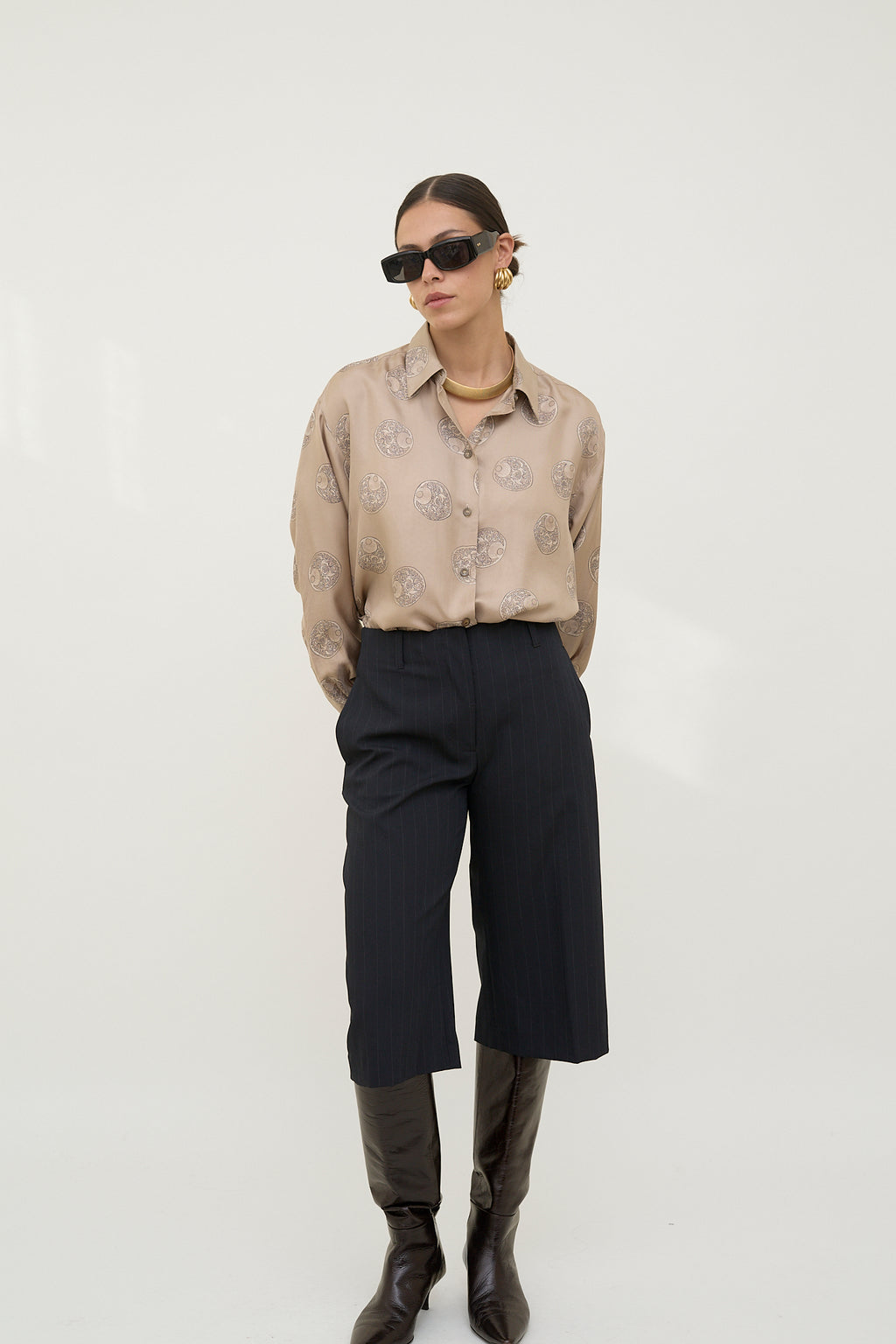Vintage Laurèl silk medallion blouse