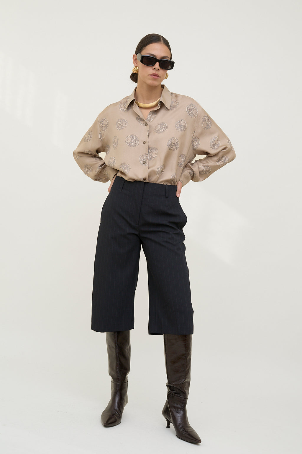 Vintage Laurèl silk medallion blouse