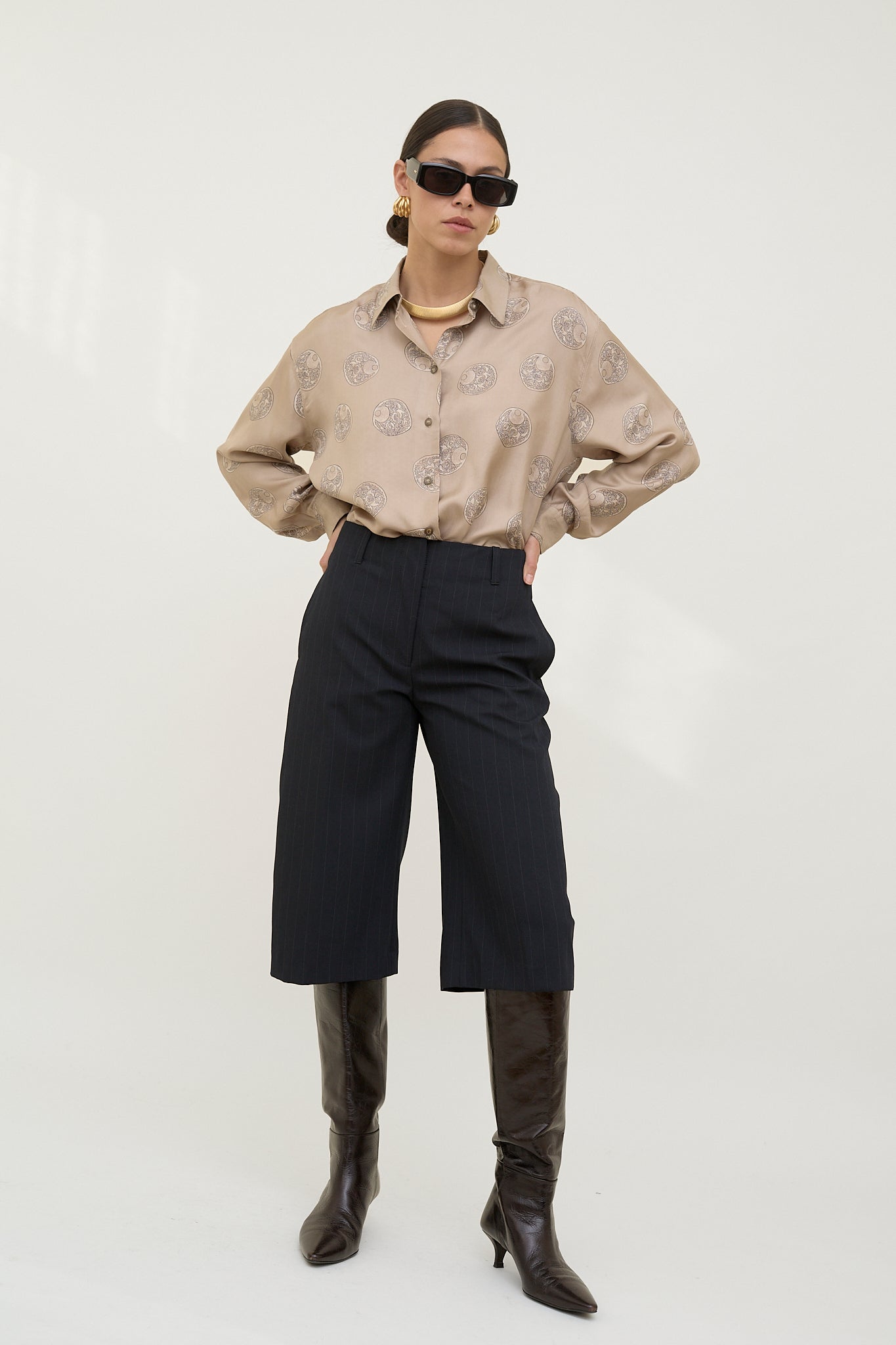 Vintage Laurèl silk medallion blouse