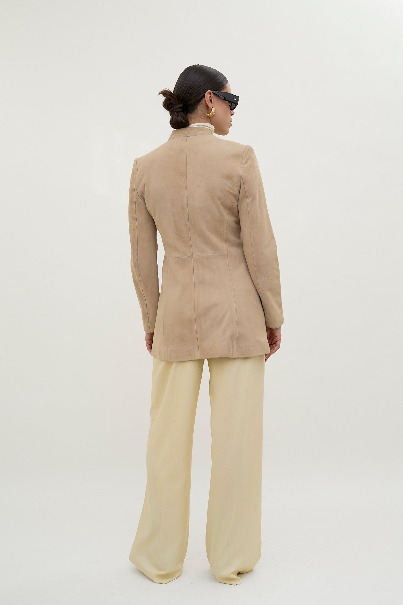 Sand suede safari jacket