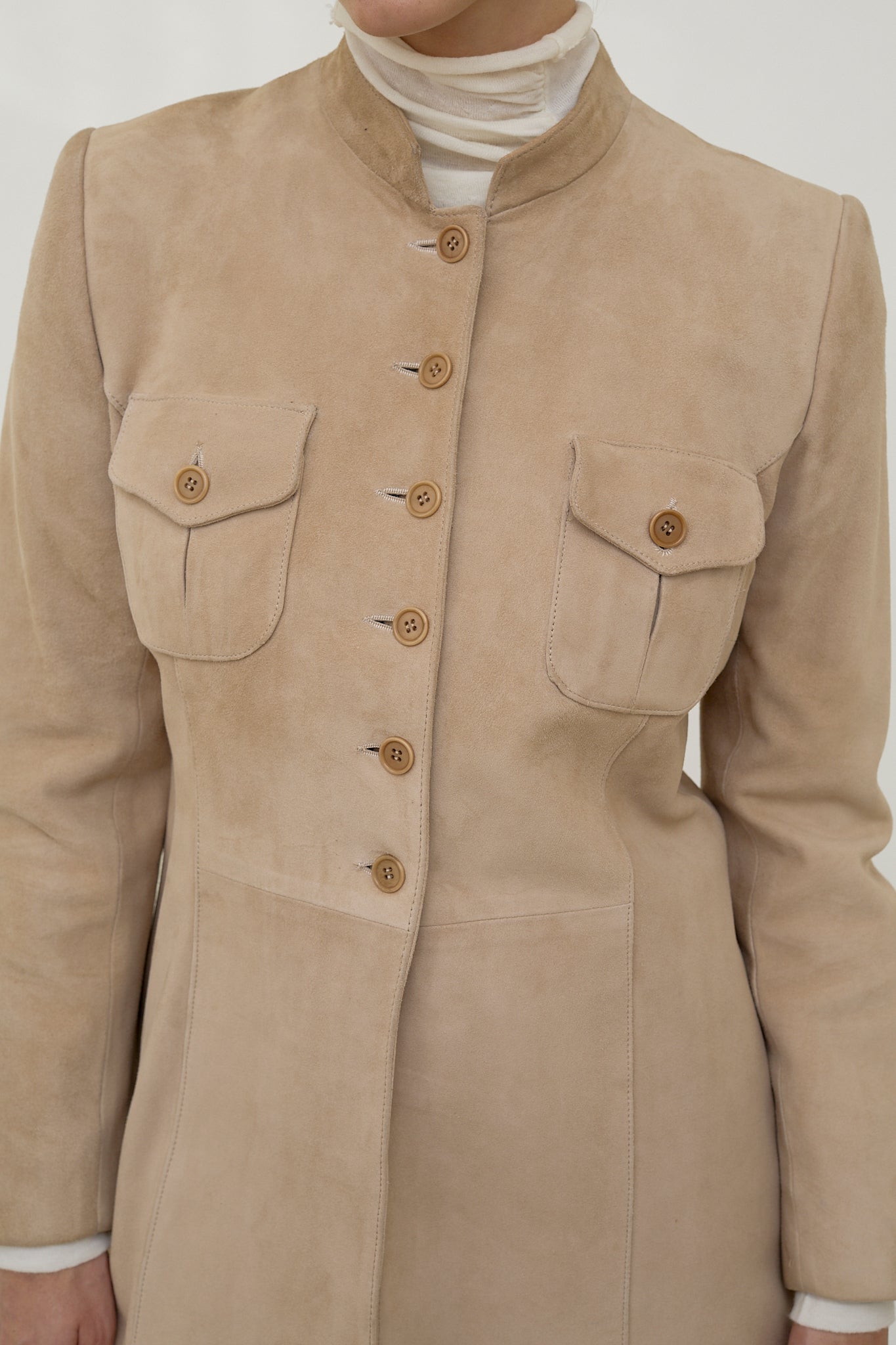 Sand suede safari jacket