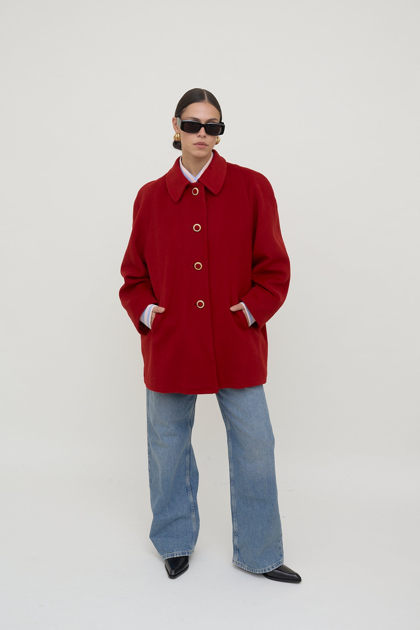 Vintage wool A-line coat