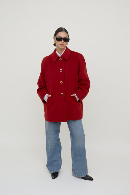 Vintage wool A-line coat